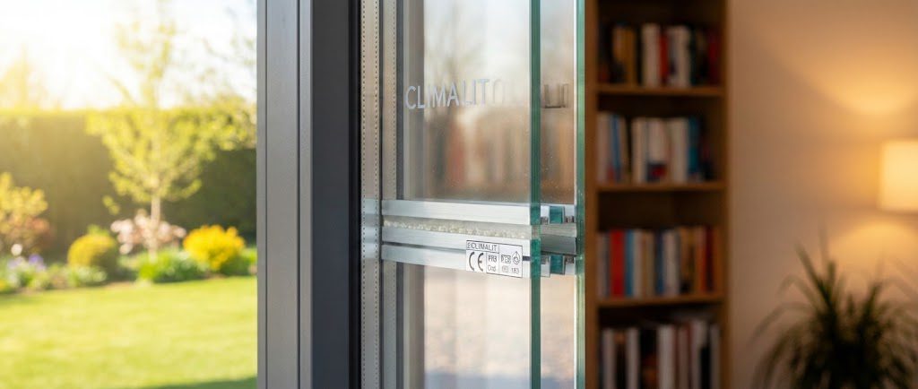 Sección de vidrio Climalit Plus con cámara de argón